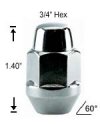 2-Pc Bulge Acorn 3/4" Hex 14mm 1.50 R.H. Lug Nut