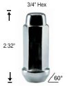 XL Bulge Acorn 14mm 1.50 R.H. Lug Nut XL Bulge Acorn 14mm 1.50 R.H. Lug Nut