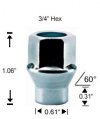 OPEN END ET LUG 13/16" HEX ACORN SEAT 9/16" Thread OPEN END ET LUG 13/16" HEX ACORN SEAT 9/16" Thread