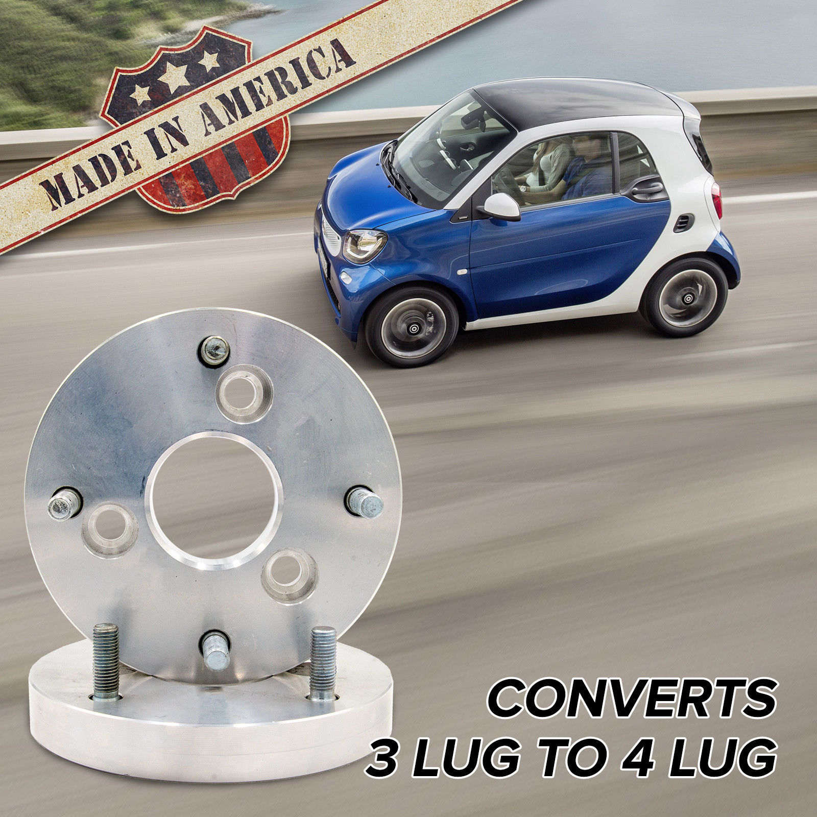 3x112 - 4x156 (3 Lug Smart to 4 Lug Wheel) | Adapters / 1" Spacers 3x112 - 4x156 (3 Lug Smart to 4 Lug Wheel) | Adapters / 1" Spacers