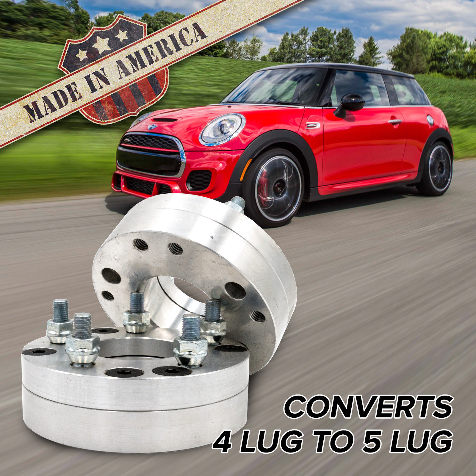 4x100 - 5x120 (4 Lug Mini to 5 Lug Wheel) | Adapters / 1.75" Spacers 4x100 - 5x120 (4 Lug Mini to 5 Lug Wheel) | Adapters / 1.75" Spacers