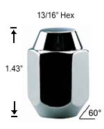 1-Pc Acorn 1/2 R.H. Lug Nut 1-Pc Acorn 1/2 R.H. Lug Nut