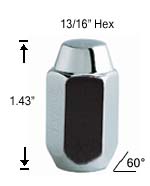 1-Pc Acorn Heat Treated 12mm 1.25 R.H. Lug Nut 1-Pc Acorn Heat Treated 12mm 1.25 R.H. Lug Nut