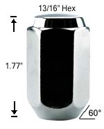 1-Pc Acorn Long 1/2 R.H. Lug Nut 1-Pc Acorn Long 1/2 R.H. Lug Nut