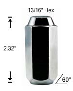 XL Acorn 14mm 1.50 R.H. Lug Nut XL Acorn 14mm 1.50 R.H. Lug Nut