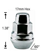 Bulge Acorn HT 17mm 7/16 R.H. Lug Nut Bulge Acorn HT 17mm 7/16 R.H. Lug Nut