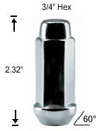 XL Bulge Acorn 12mm 1.75 R.H. Lug Nut XL Bulge Acorn 12mm 1.75 R.H. Lug Nut
