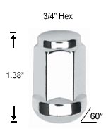 Radius Seat Acorn Bulge 12mm 1.50 R.H. Lug Nut Radius Seat Acorn Bulge 12mm 1.50 R.H. Lug Nut